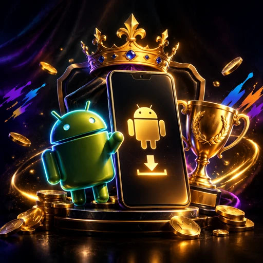Instalação do aplicativo de cassino em um aparelho Android segurado na mão